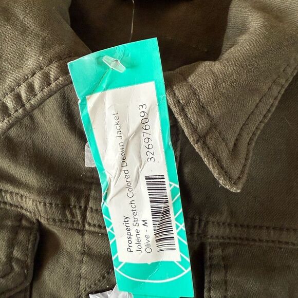 PROSPERITY Jolene Stretch Denim Jacket Olive Medium NWT STITCH FIX - Picture 8 of 8